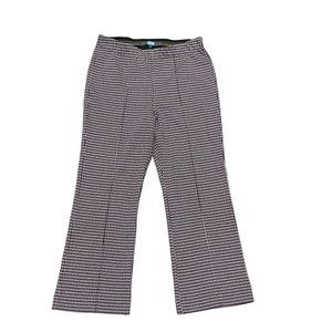 Eva Franco Womens Houndstooth Wide Leg Pants Black Geometric M